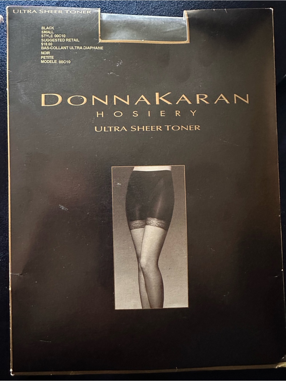 DONNA KARAN HOSIERY - ULTRA SHEER TONER - Tummy Control - Black - Size Small